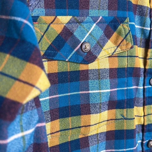 L.L Bean Scotch Plaid Button Up Collard Long Sleeve Flannel Granola Girl Shirt - Picture 5 of 12